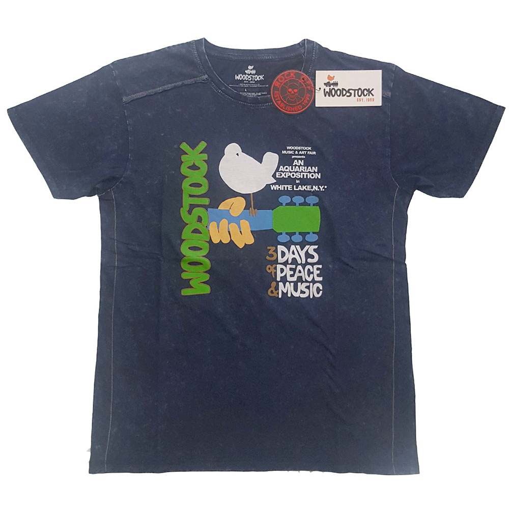 Woodstock - Poster Tshirt Homme - Bleu